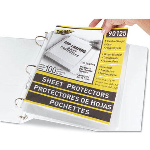 Top-load Polypropylene Sheet Protectors, Standard, Letter, Clear, 2", 100-box