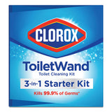 Toilet Wand Disposable Toilet Cleaning Kit: Handle, Caddy And Refills, White