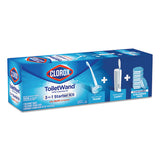 Toilet Wand Disposable Toilet Cleaning Kit: Handle, Caddy And Refills, White