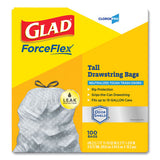 Forceflex Tall Kitchen Drawstring Trash Bags, 13 Gal, 0.72 Mil, 23.75" X 24.88", Gray, 100-box