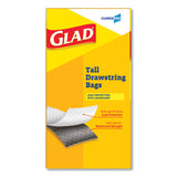 Tall Kitchen Drawstring Trash Bags, 13 Gal, 0.72 Mil, 24" X 27.38", Gray, 100-box