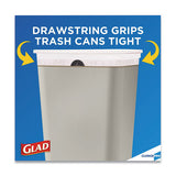 Tall Kitchen Drawstring Trash Bags, 13 Gal, 0.72 Mil, 24" X 27.38", Gray, 100-box