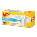 Odorshield Quick-tie Small Trash Bags, 4 Gal, 0.5 Mil, 8" X 18", White, 156-carton
