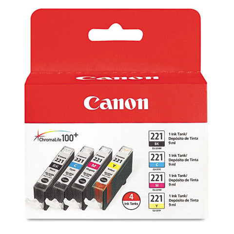 2946b004 (cli-221) Ink, Black-cyan-magenta-yellow, 4-pack