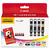 4546b007 (cli-226) Chromalife100+ Ink-paper Combo, Black-cyan-magenta-yellow