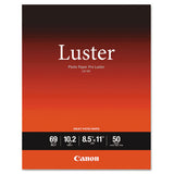 Pro Luster Inkjet Photo Paper, 10.2 Mil, 8.5 X 11, Luster White, 50-pack