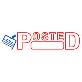 Pre-inked Shutter Stamp, Red-blue, Posted, 1 5-8 X 1-2