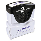 Pre-inked Shutter Stamp, Blue, Emailed, 1 5-8 X 1-2