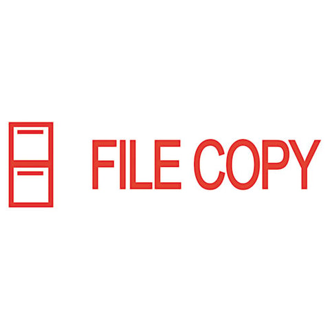 Pre-inked Shutter Stamp, Red, File Copy, 1 5-8 X 1-2