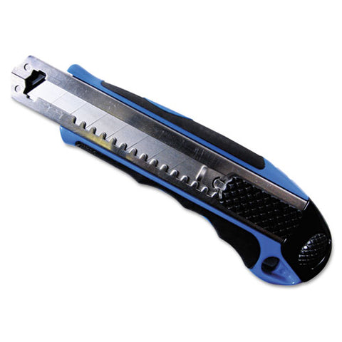 Heavy-duty Snap Blade Utility Knife, Four 8-point Blades, Retractable, Blue