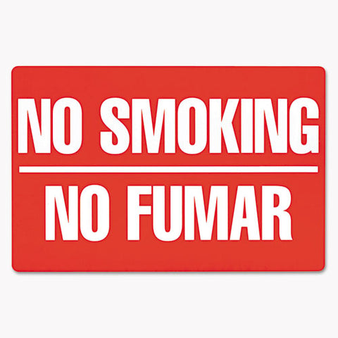 Two-sided Signs, No Smoking-no Fumar, 8 X 12, Red