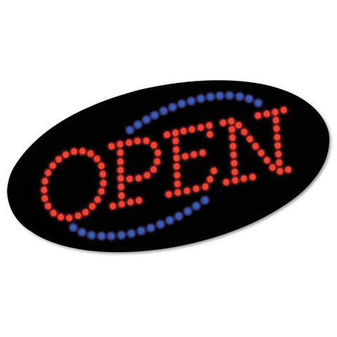 Led Open Sign, 10 1-2: X 20 1-8", Red And Blue Graphics
