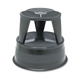 Kik-step Steel Step Stool, 2-step, 350 Lb Capacity, 16" Dia. X 14.25h, Black