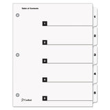 Onestep Printable Table Of Contents And Dividers, 5-tab, 1 To 5, 11 X 8.5, White, 1 Set