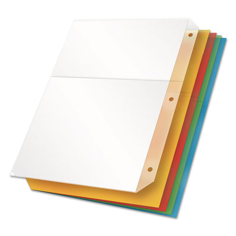Poly Ring Binder Pockets, 11 X 8 1-2, Assorted Colors, 5-pack