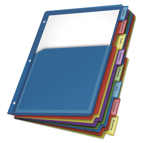 Expanding Pocket Index Dividers, 8-tab, 11 X 8.5, Assorted, 1 Set-pack