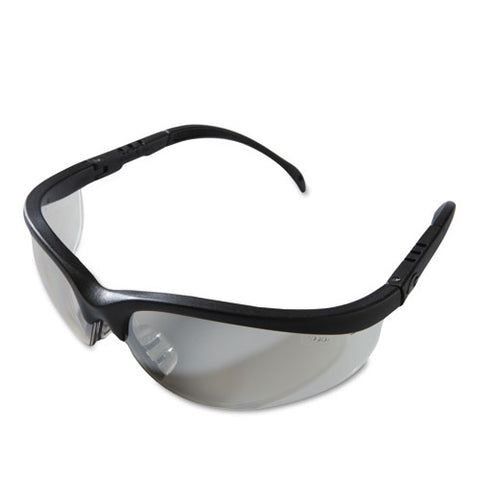 Klondike Safety Glasses, Black Matte Frame, Clear Mirror Lens, 12-box