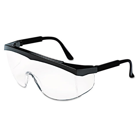 Stratos Safety Glasses, Black Frame, Clear Lens, 12-box