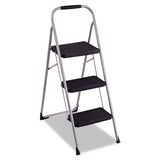 3-step Big Step Folding Stool, 200 Lb Capacity, 17.75w X 28d X 45.63h, Light Gray