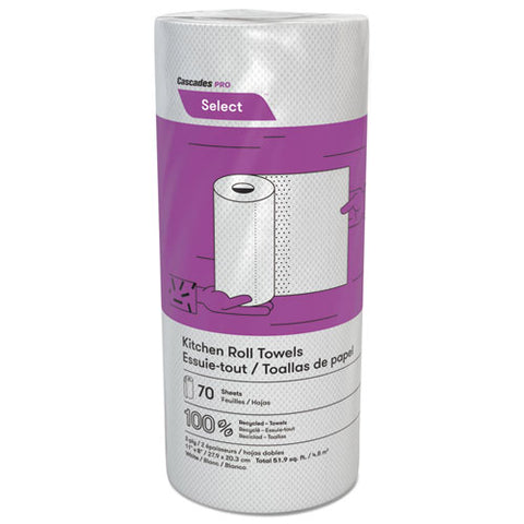 Select Perforated Kitchen Roll Towels, 2-ply, 8 X 11, White, 70-roll, 30 Rolls-carton