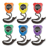 Water-resistant Stopwatches, 1-100 Second, Assorted Colors, 6-set