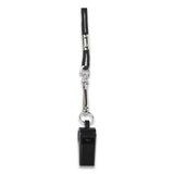 Sports Whistle With Black Nylon Lanyard, Plastic, Black