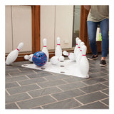 Bowling Set, Plastic-rubber, White, 1 Ball-10 Pins-set