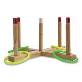Ring Toss Set, Plastic-wood, Assorted Colors, 4 Rings-5 Pegs-set