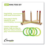 Ring Toss Set, Plastic-wood, Assorted Colors, 4 Rings-5 Pegs-set