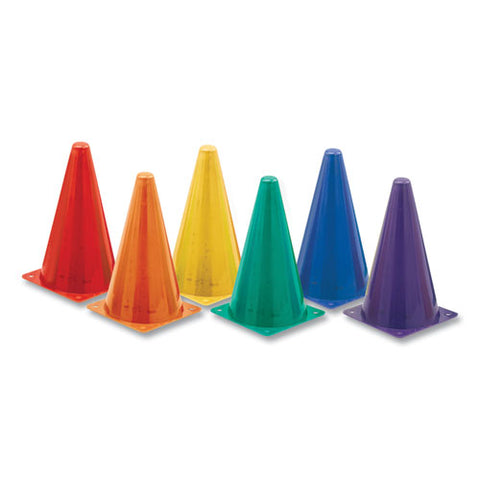 Indoor-outdoor Flexible Cone Set, Vinyl, Assorted Colors, 6-set