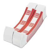 Currency Straps, Red, $500 In $5 Bills, 1000 Bands-pack