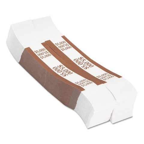 Currency Straps, Brown, $5,000 In $50 Bills, 1000 Bands-pack