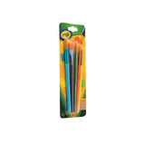 Arts And Craft Brush Set, Assorted Sizes, Natural Hair, Angled; Flat; Round, 5-set