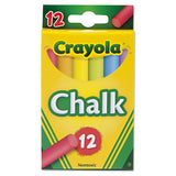 Chalk, 6 Assorted Colors, 12 Sticks-box