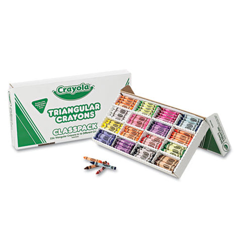 Classpack Triangular Crayons, 16 Colors, 256-bx