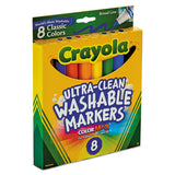 Ultra-clean Washable Markers, Broad Bullet Tip, Classic Colors, 8-pack