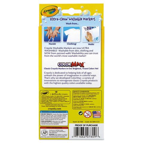 Ultra-clean Washable Markers, Fine Bullet Tip, Classic Colors, 8-pack