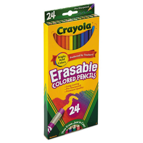 Erasable Color Pencil Set, 3.3 Mm, 2b (#1), Assorted Lead-barrel Colors, 24-pack