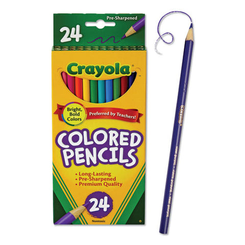 Long-length Colored Pencil Set, 3.3 Mm, 2b (#1), Assorted Lead-barrel Colors, 24-pack