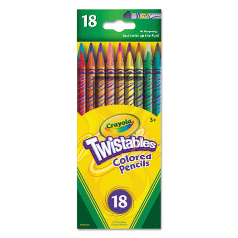Twistables Colored Pencils, 2 Mm, 2b (#1), Assorted Lead-barrel Colors, 18-pack