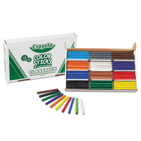 Color Sticks Classpack Set, 9.7 Mm, Hb (#2.5), Assorted Lead-barrel Colors, 120-pack