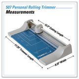 Rolling-rotary Paper Trimmer-cutter, 7 Sheets, 12" Cut Length