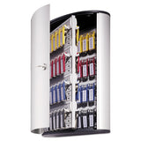 Locking Key Cabinet, 72-key, Brushed Aluminum, 11 3-4 X 4 5-8 X 15 3-4