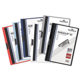 Vinyl Duraclip Report Cover W-clip, Letter, Holds 30 Pages, Clear-black, 25-box