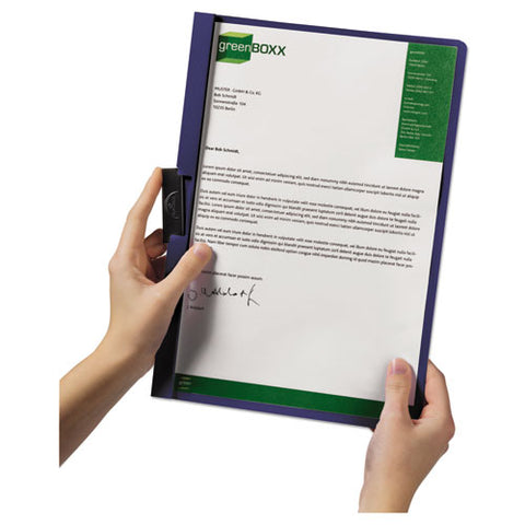 Vinyl Duraclip Report Cover W-clip, Letter, Holds 30 Pages, Clear-black, 25-box