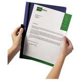 Vinyl Duraclip Report Cover W-clip, Letter, Holds 60 Pages, Clear-navy, 25-box