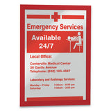 Duraframe Sign Holder, 8 1-2" X 11", Red Frame, 2-pack