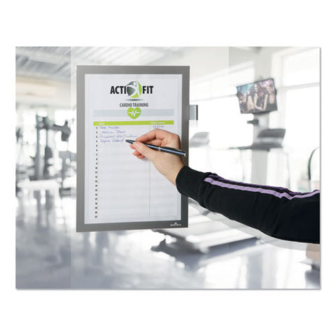 Duraframe Note Sign Holder, 8 1-2" X 11", Silver Frame