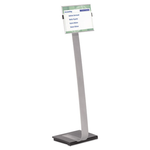 Info Sign Duo Floor Stand, Letter-size Inserts, 15 X 46 1-2, Clear