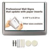 Click Sign Holder For Interior Walls, 6 3-4 X 5-8 X 5 1-8, Gray